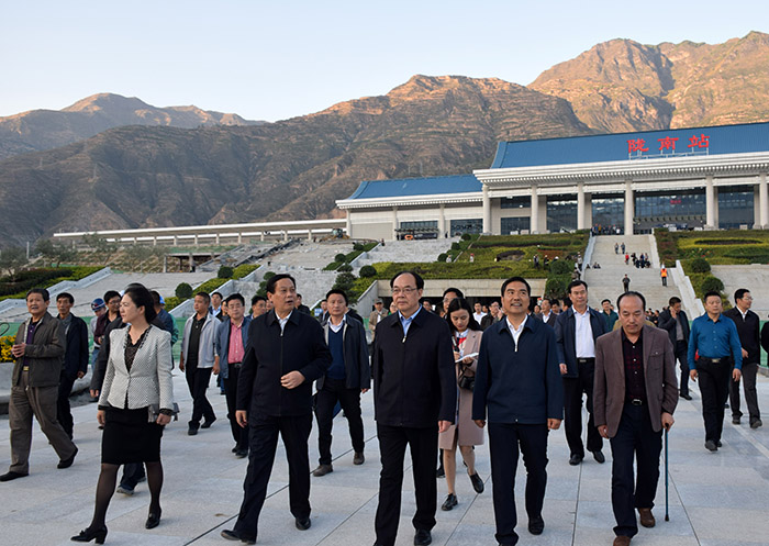 全國、省市政協(xié)委員體驗(yàn)蘭渝鐵路、視察階州廣場